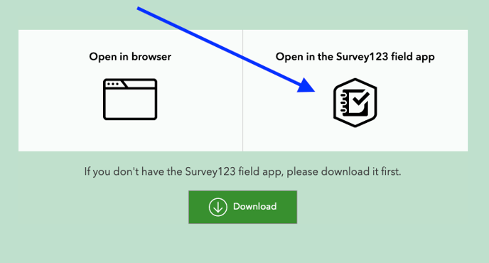 Survey123_ChooseOpenIn_browserOption_2021